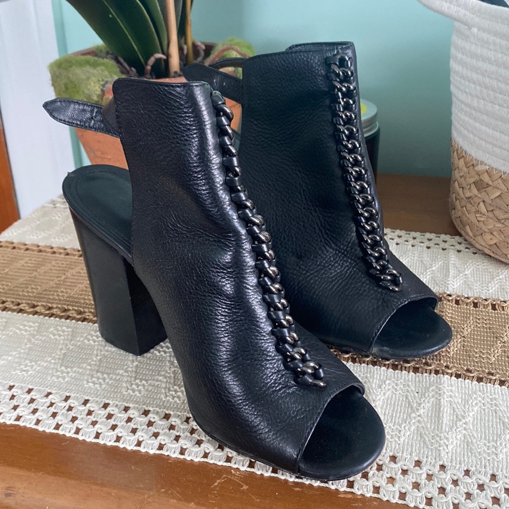 Coach Sandford Soft Milled Leather Block Heel